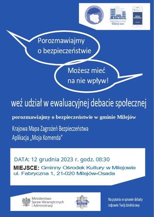 plakat z informacją o debacie